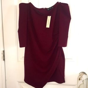 Maroon Off Shoulder Dress